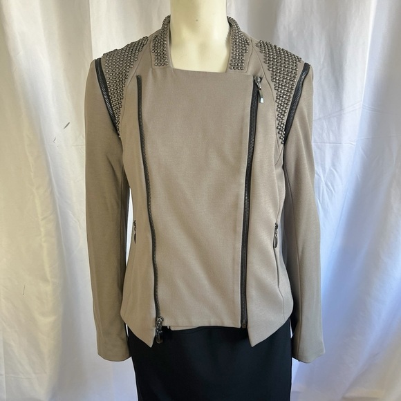 MINICUCCI X MARCANIO JACKET 2 in  1 SLEEVELESS JACKET MOTO STYLE BEADED GREEN 6 - Picture 8 of 16